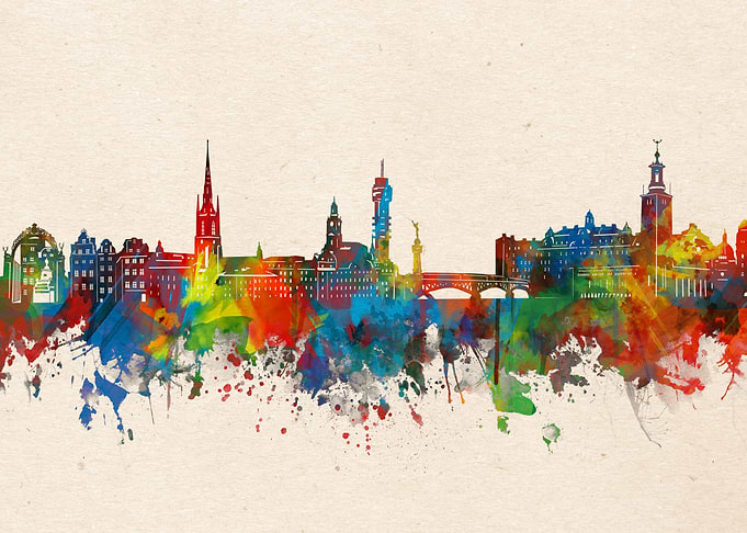 stockholm watercolor
