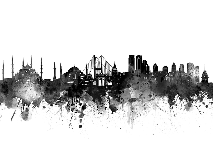 istanbul skyline black