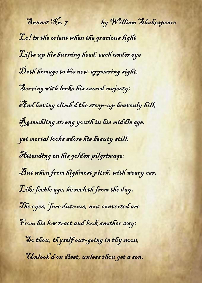 Sonnet 7 by Shakespeare