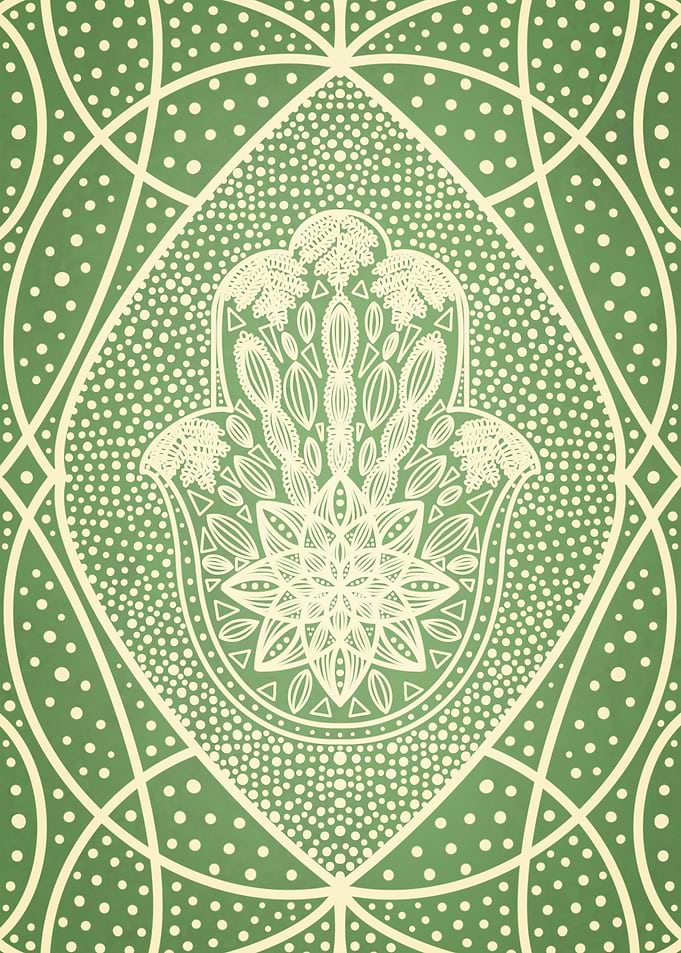 Antique Fern Hamsa