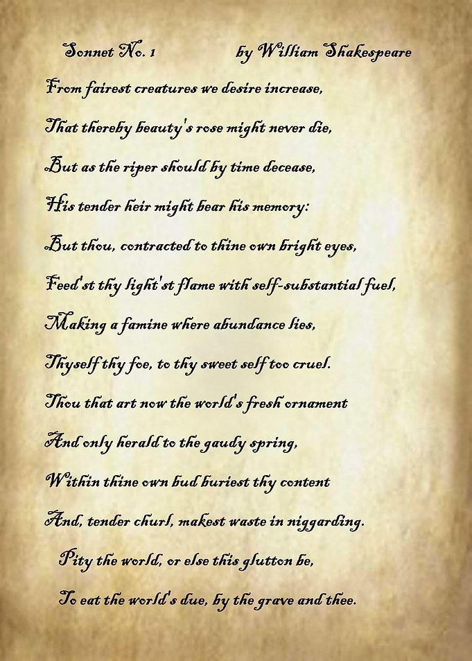 Sonnet 1 by Shakespeare