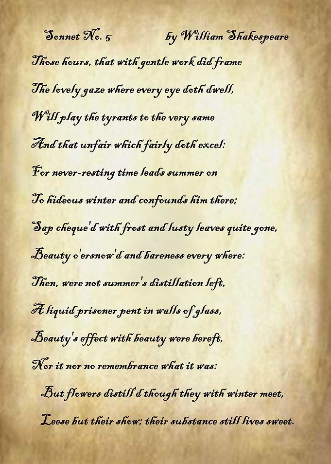 Sonnet 5 by Shakespeare