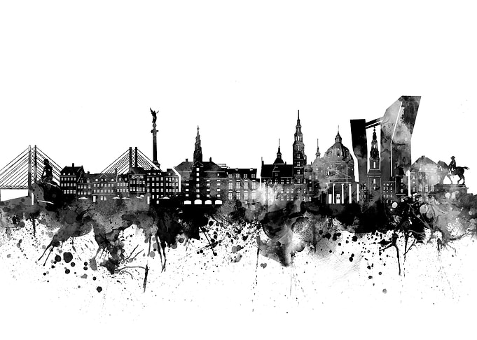 copenhagen skyline black