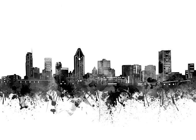montreal skyline black
