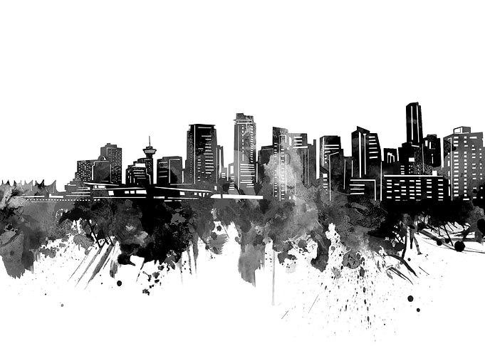 vancouver skyline black