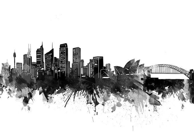 sydney skyline black