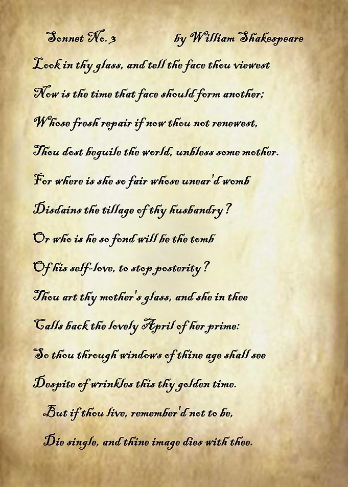 Sonnet 3 by Shakespeare