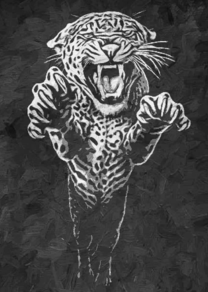 Tiger in action