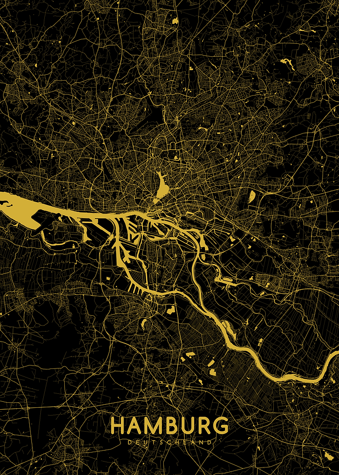 Hamburg map gold