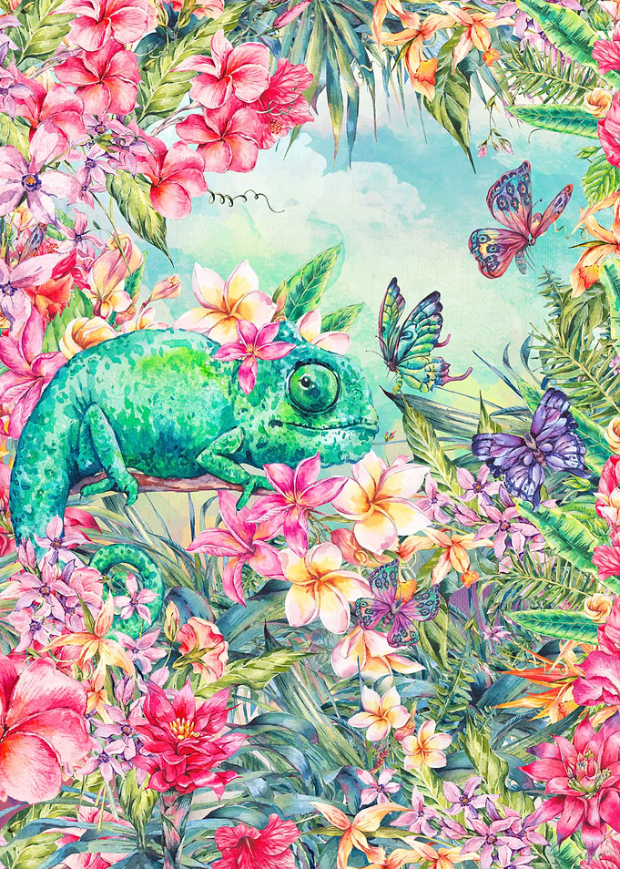 Floral Iguana