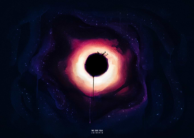 Black Hole M87 Watercolor