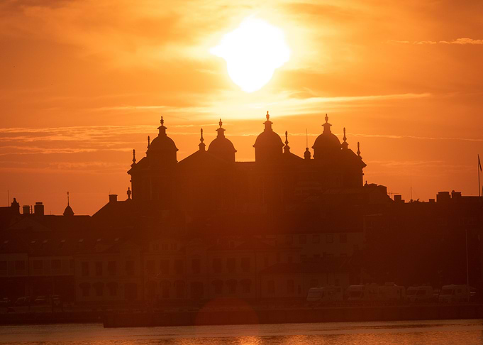 City of Kalmar in sunset