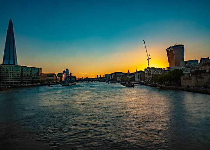 Sunset over London