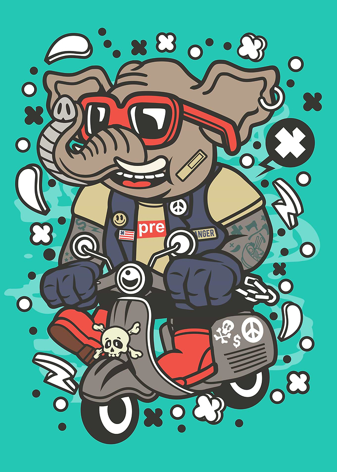 Elephant Scooterist