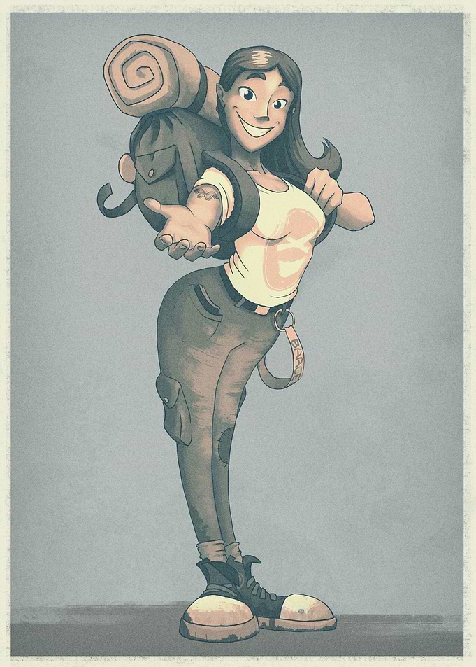 Backpacker girl