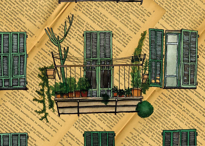 Balcony painting collage