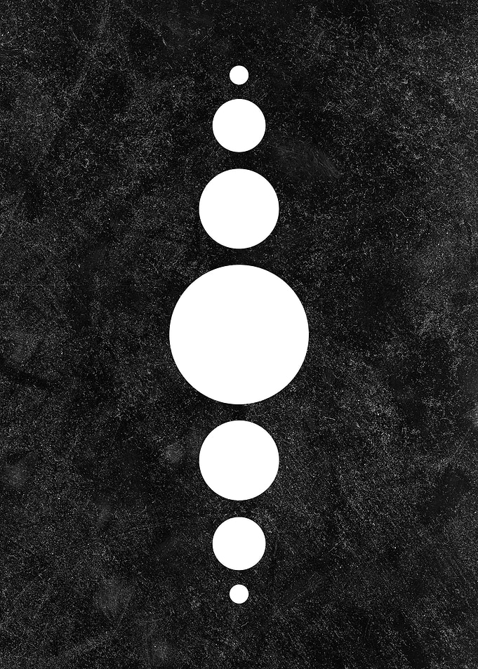 Aligned White Globes