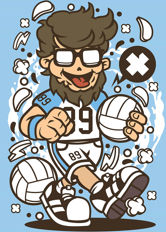 Hipster Volley Ball Player