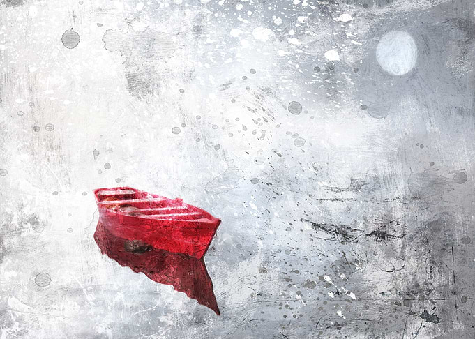 Red Lonely Boat
