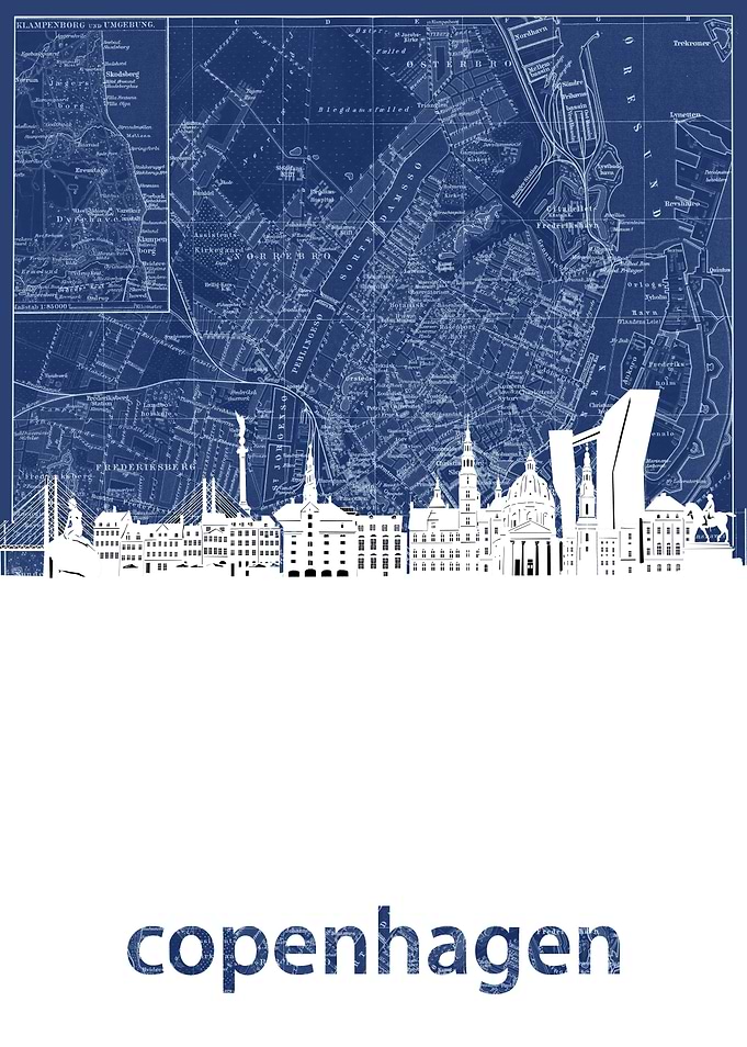 copenhagen skyline blue