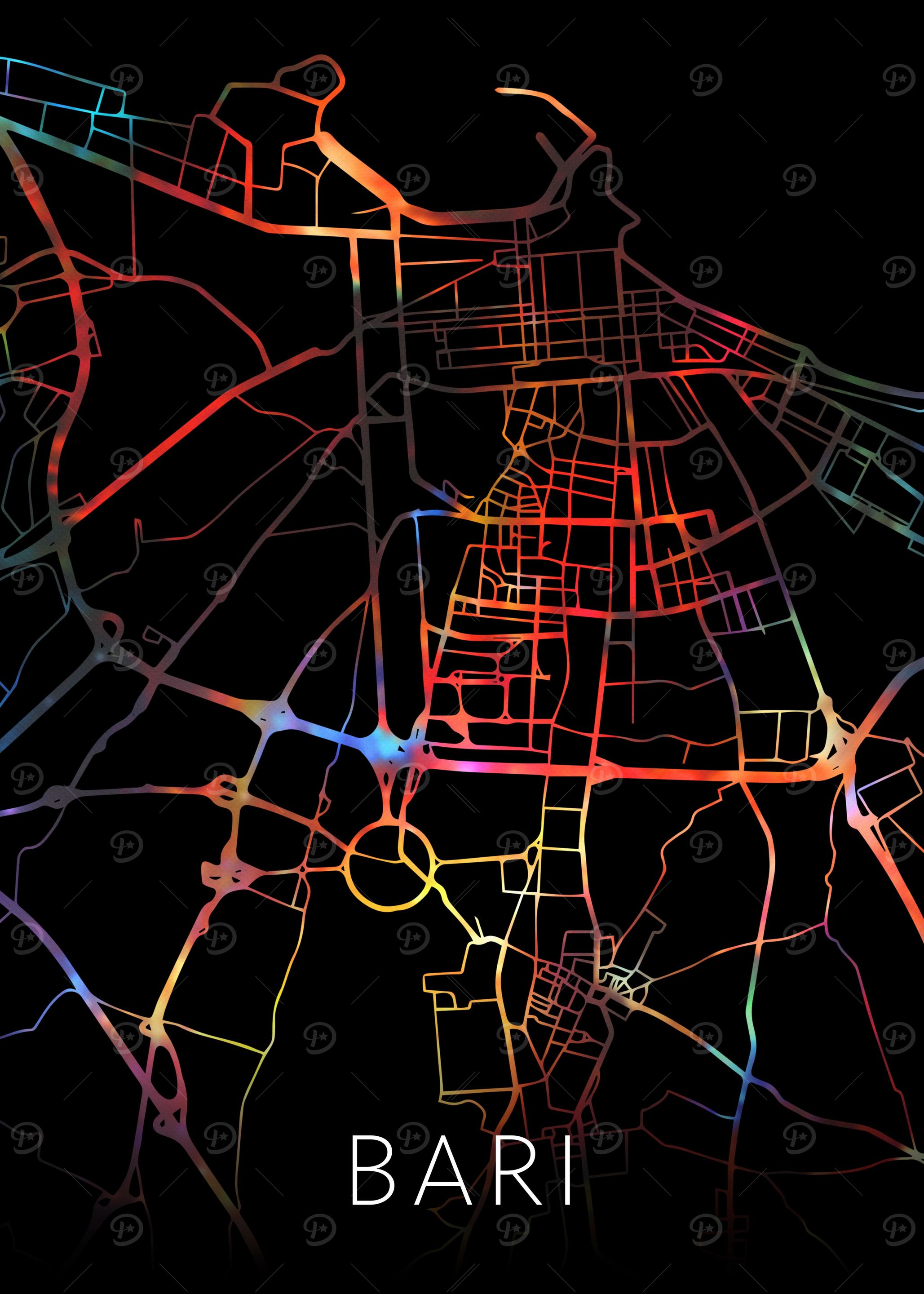 Bari Italy City Street Map
