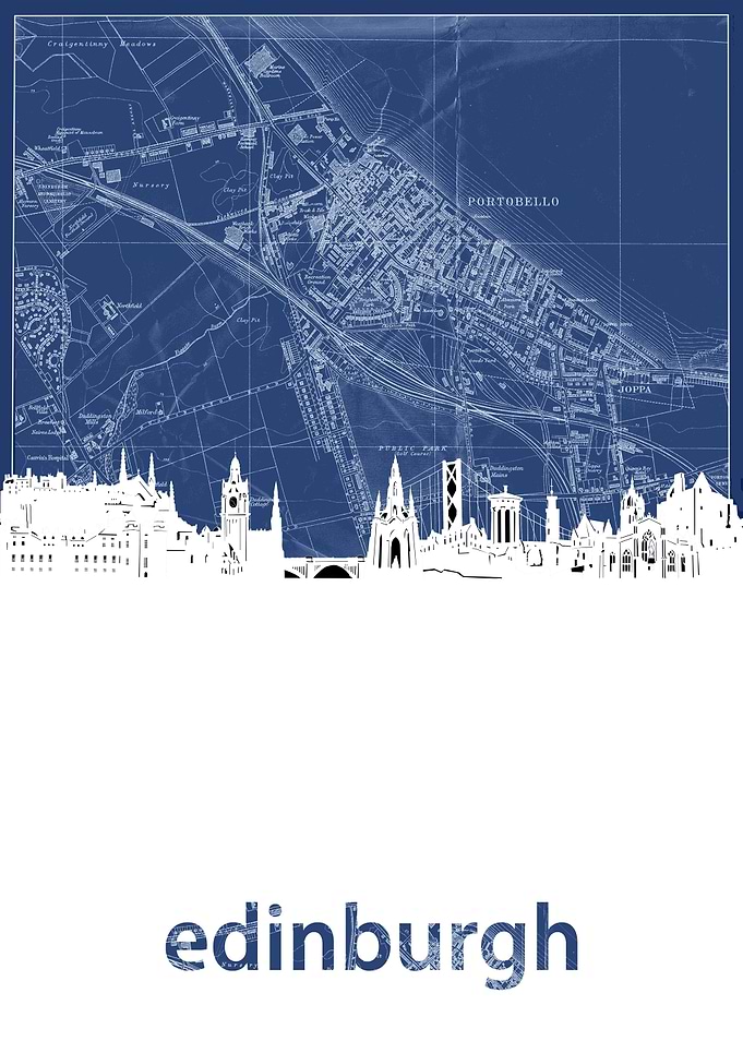 edinburgh skyline blue