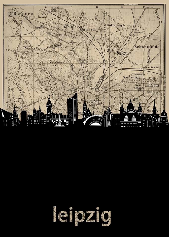 leipzig skyline sepia