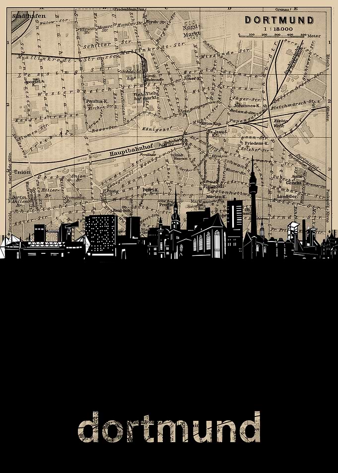 dortmund skyline sepia