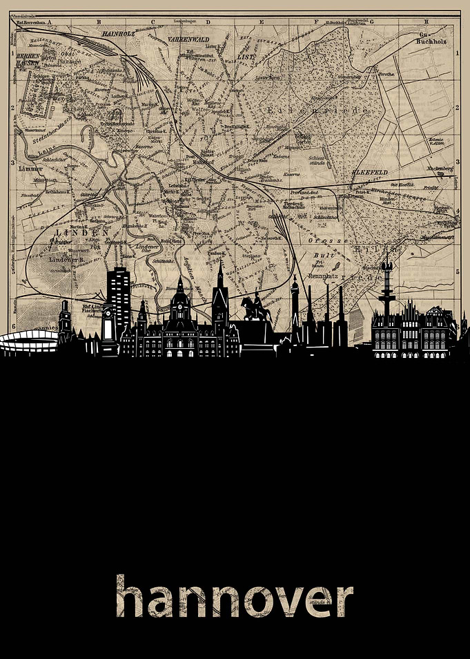 hannover skyline sepia