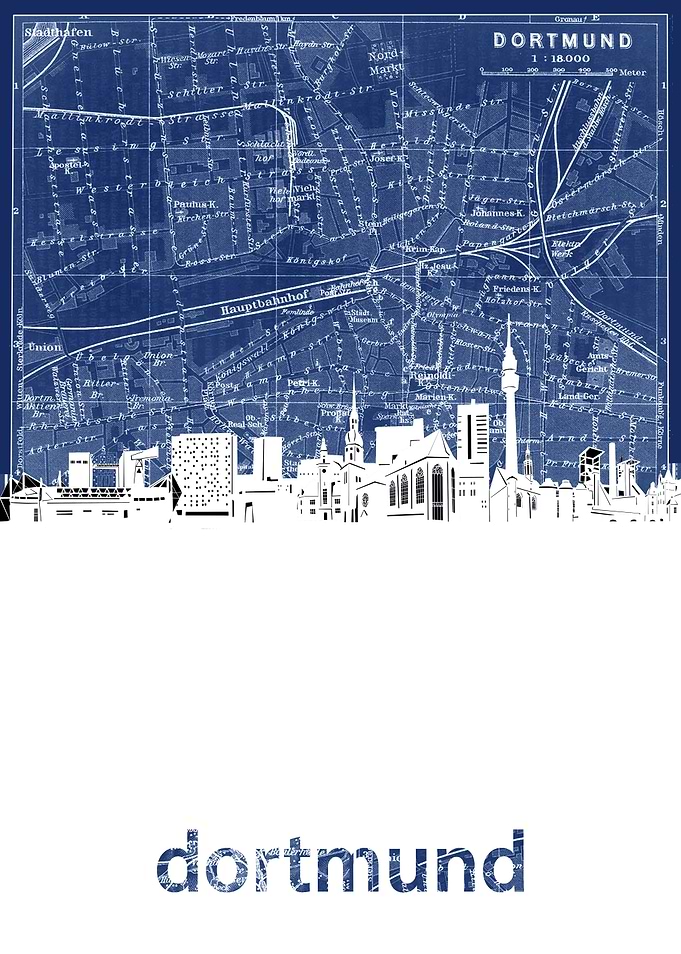 dortmund skyline blue