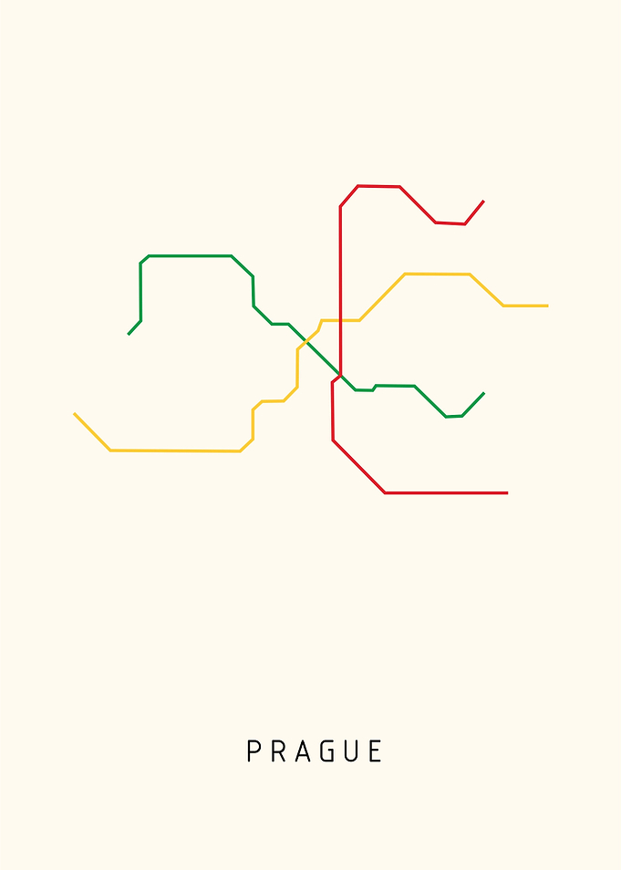 Prague subway coloured