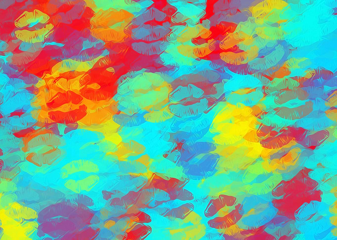 kisses lipstick pattern
