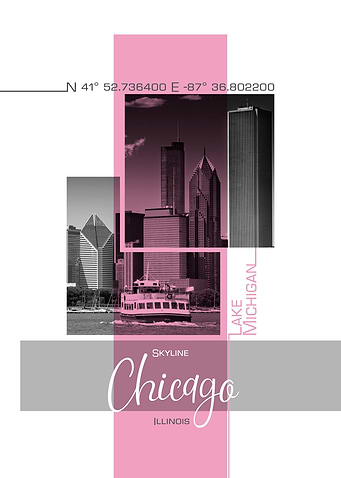 Poster Art CHICAGO Skyline