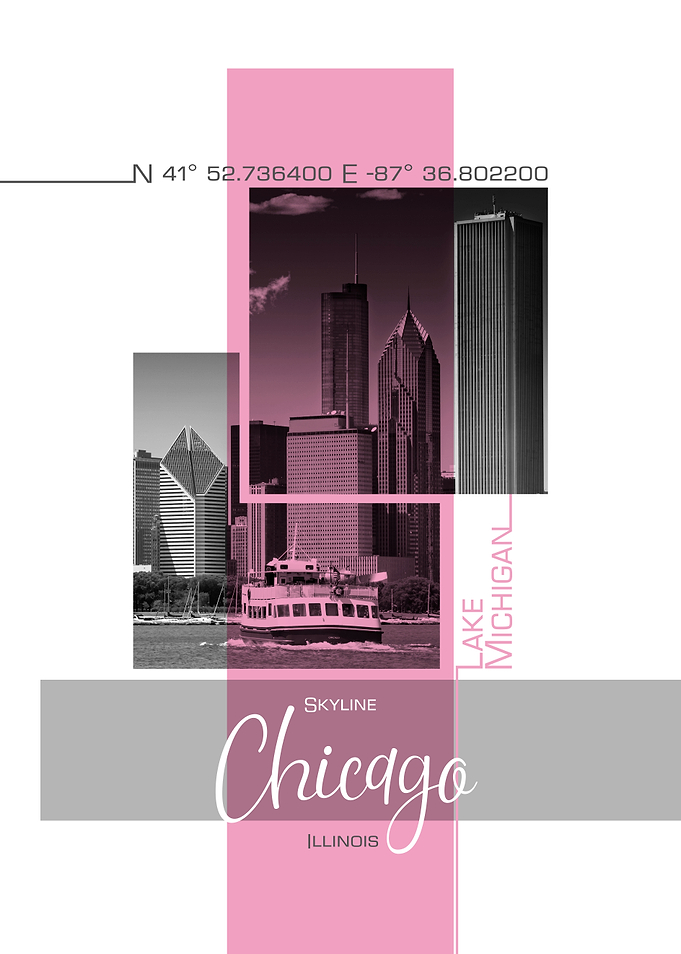 Poster Art CHICAGO Skyline