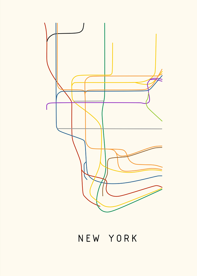 NY subway coloured