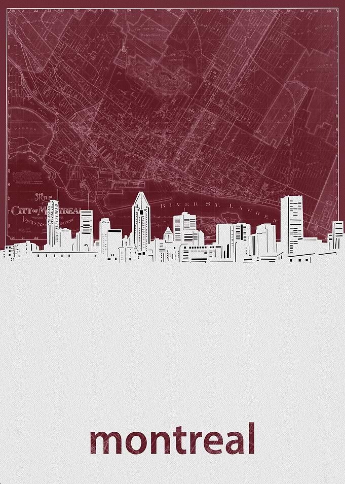 montreal skyline red