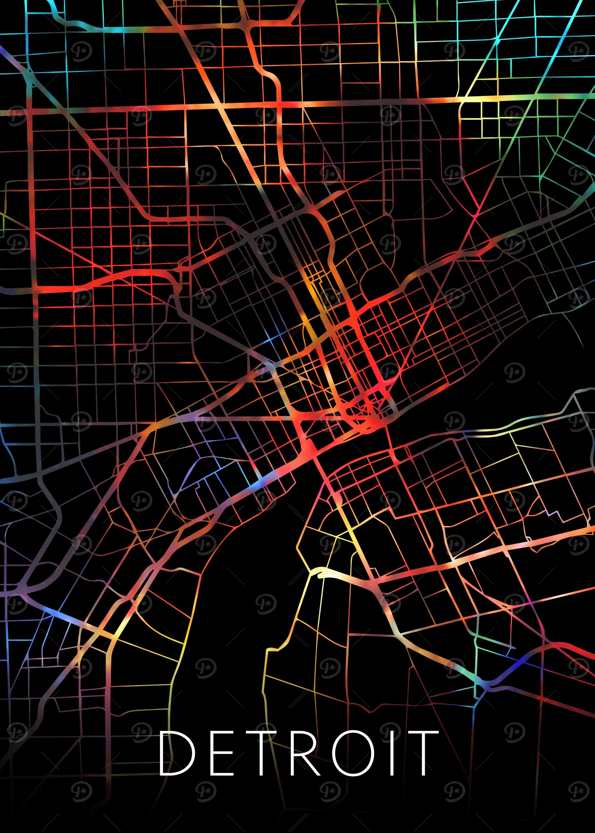 Detroit Michigan City Map