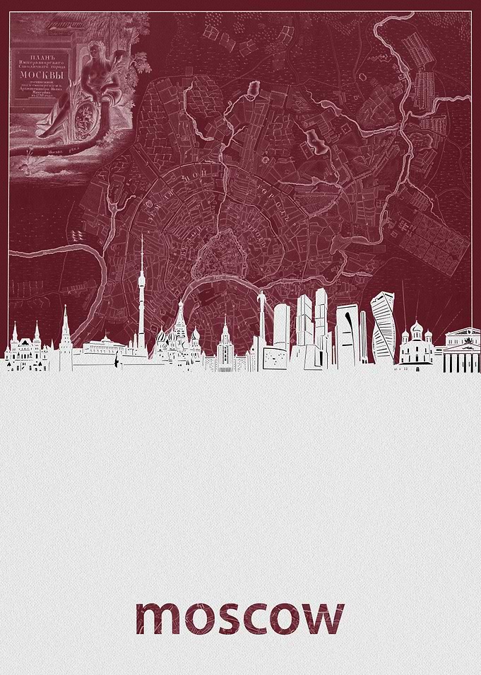 moscow skyline red
