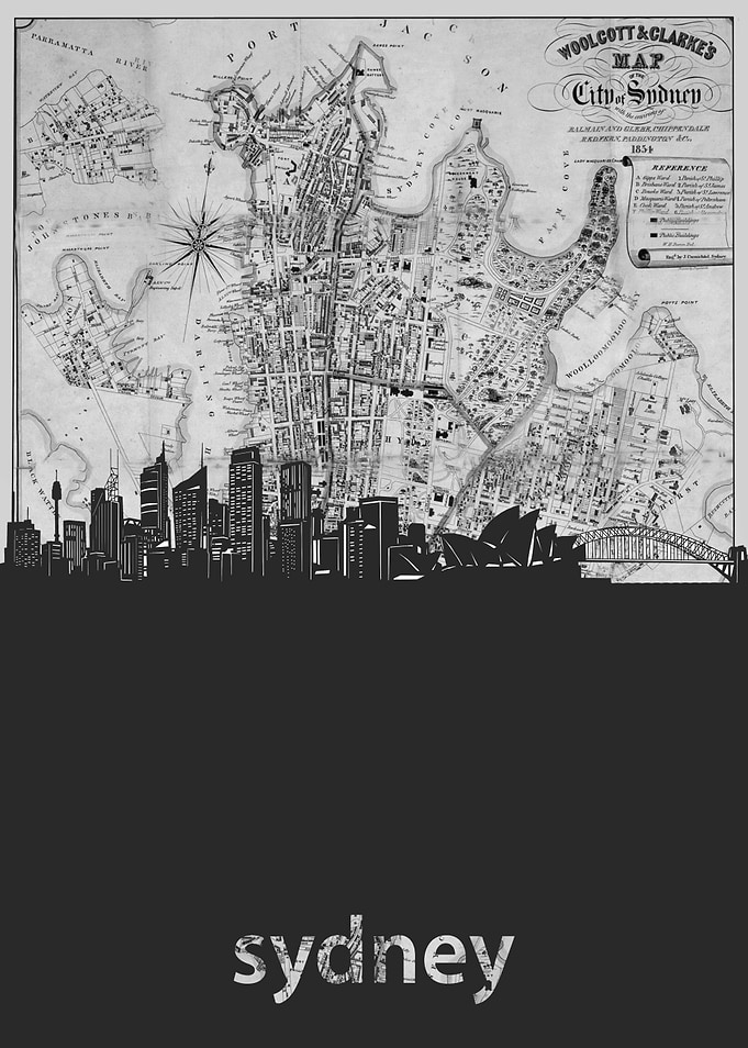 sydney skyline grey