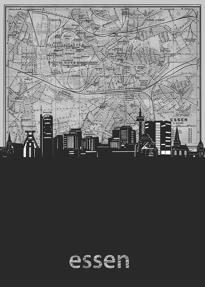 essen skyline grey