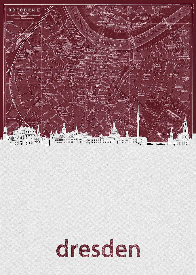 dresden skyline red