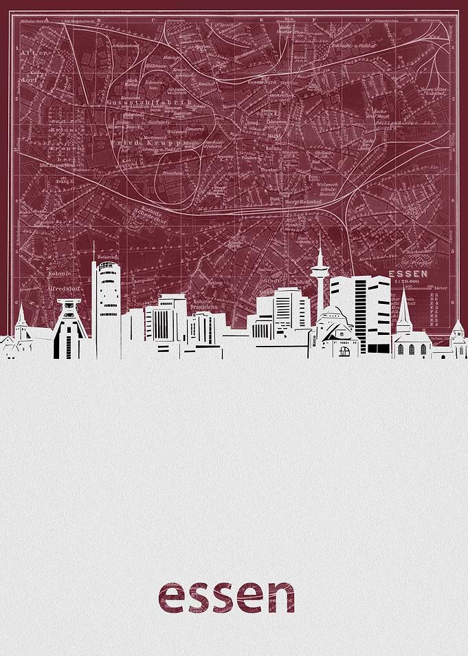 essen skyline red
