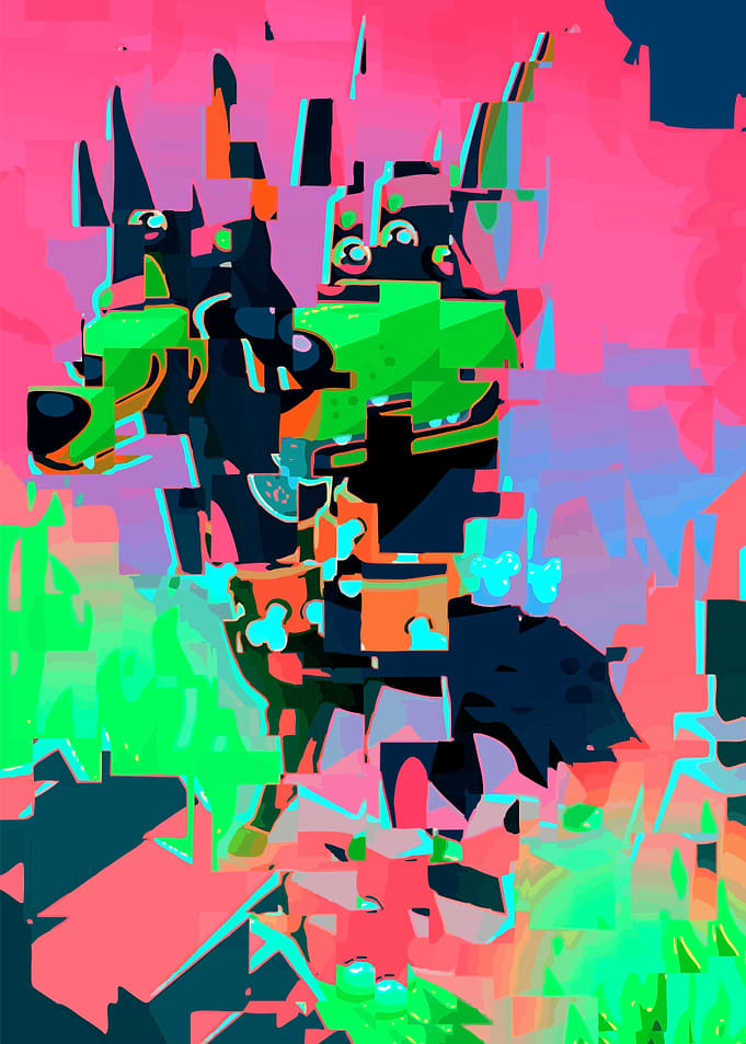 Abstract dogs