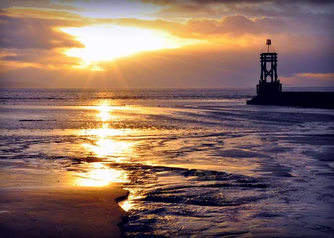 pipeline at sunset