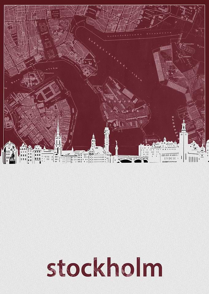 stockholm skyline red