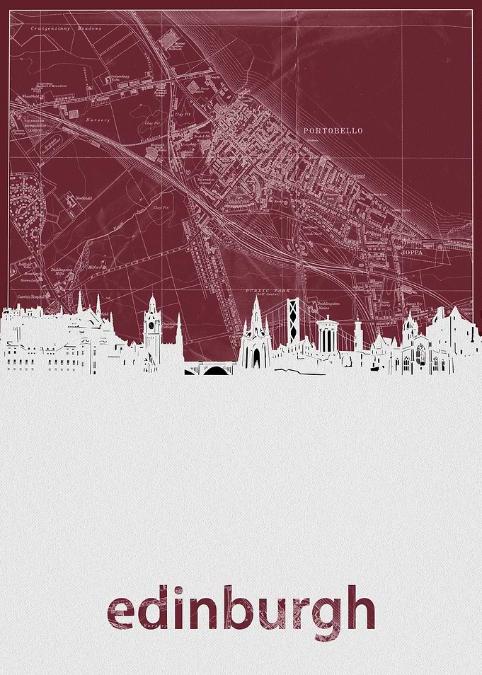 edinburgh skyline red
