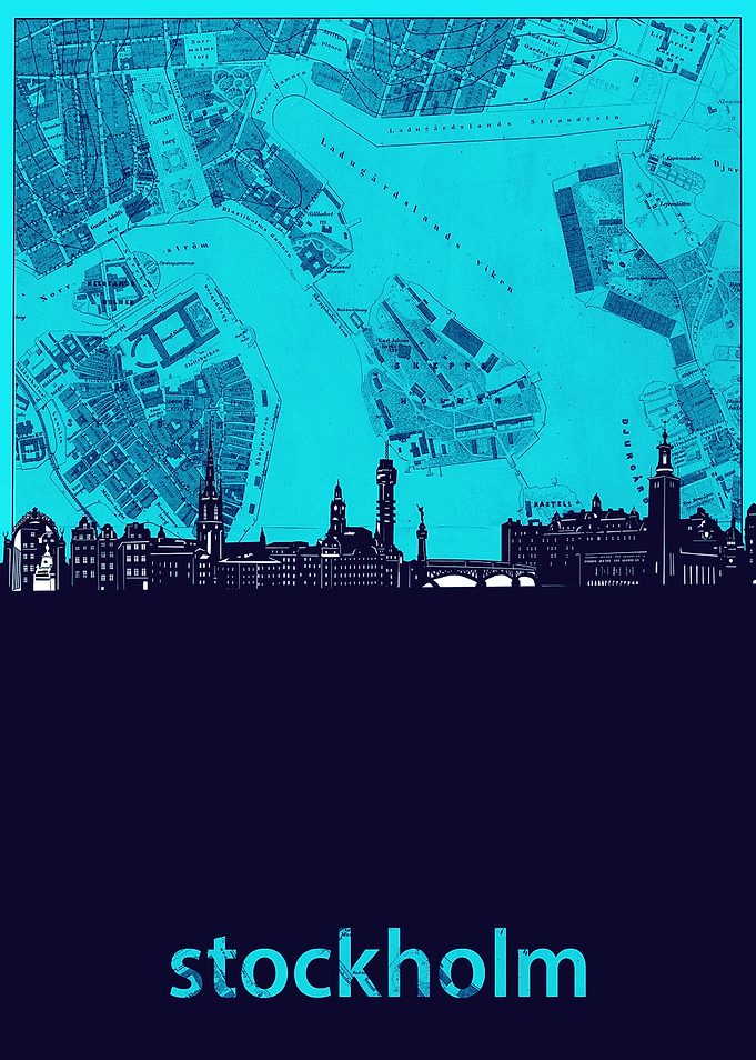 stockholm skyline turquois