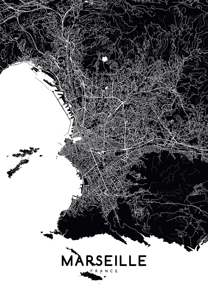 Marseille map black