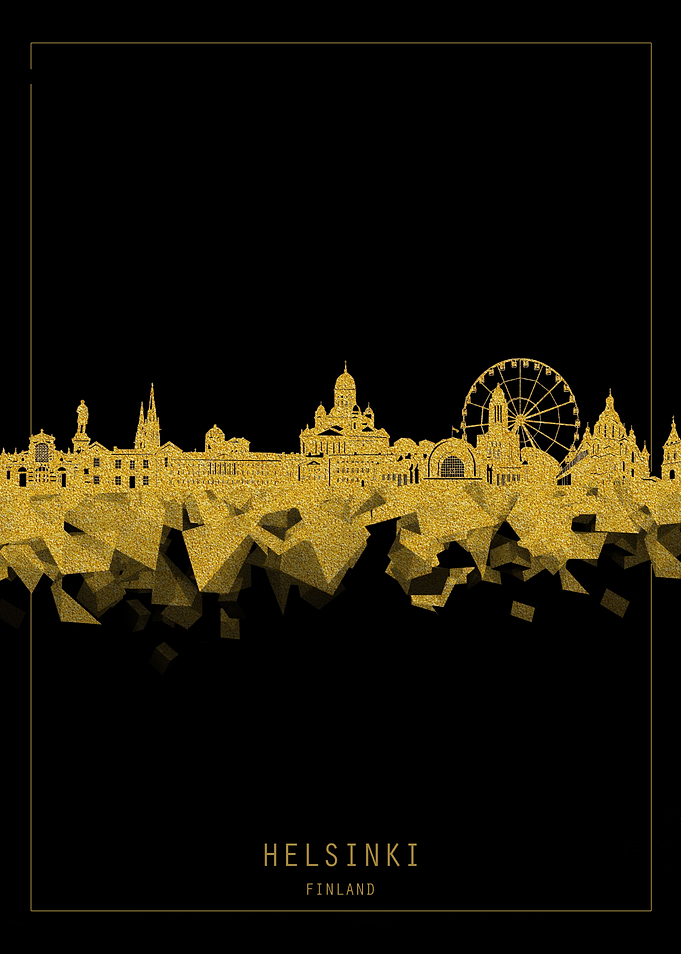 helsinki skyline gold