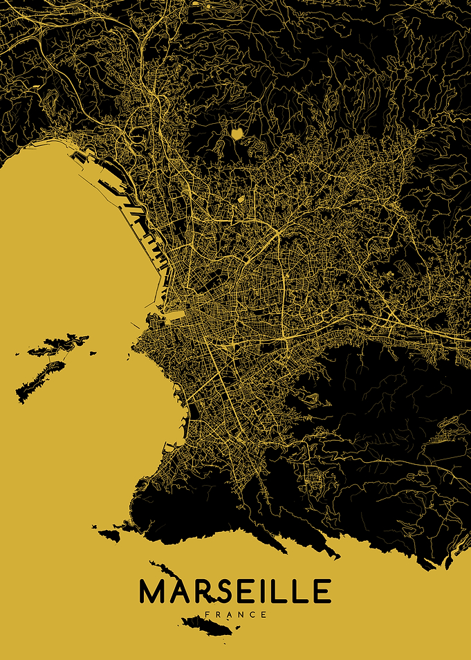 Marseille map gold